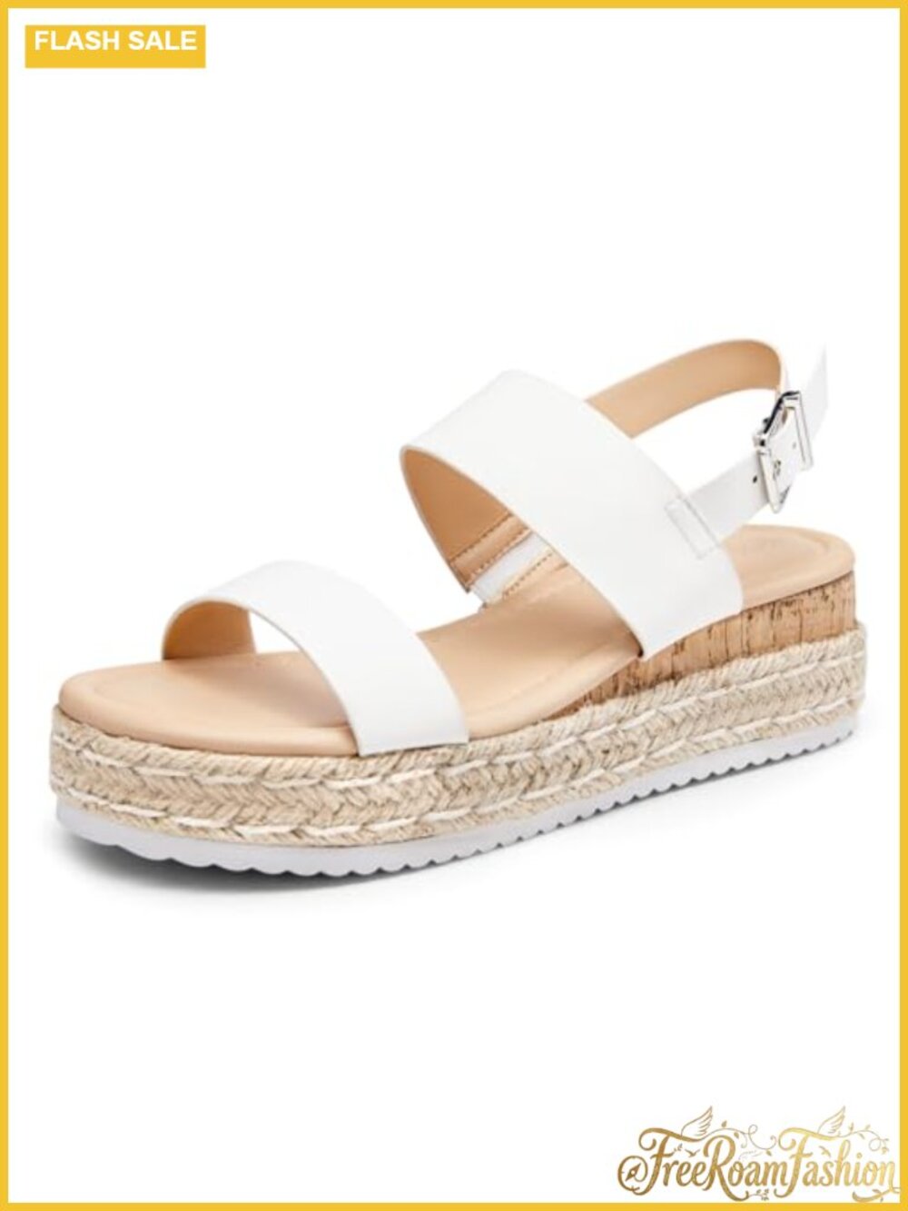 Platform Wedge Espadrille Sandals Open Toe Faux Leather Dress Shoes
